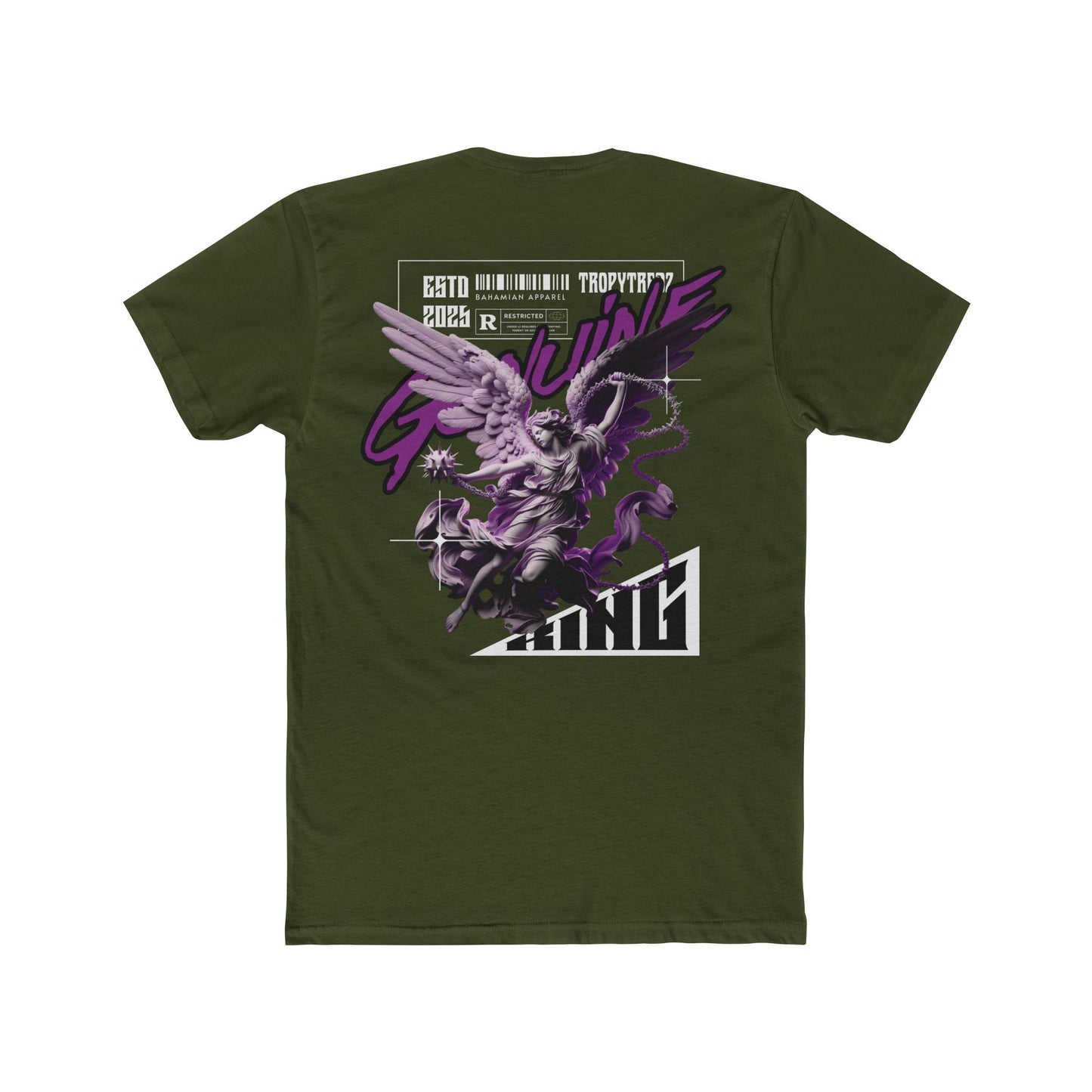 Genuine Angel Warrior Graphic Tee – Black & Purple Edition