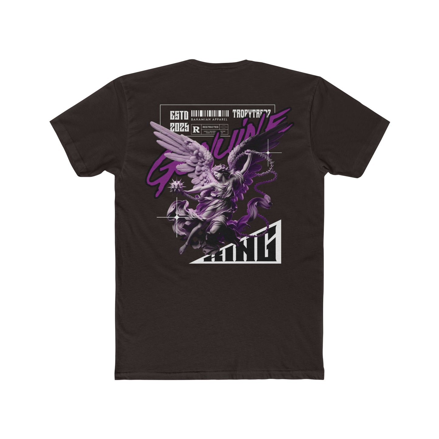 Genuine Angel Warrior Graphic Tee – Black & Purple Edition