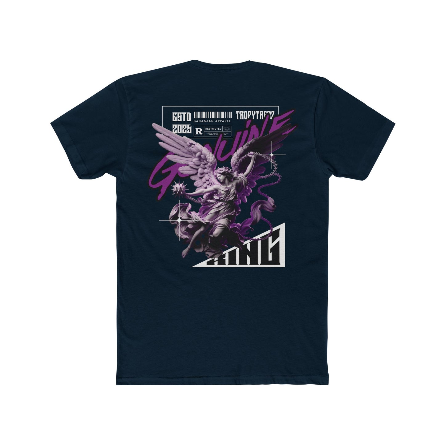 Genuine Angel Warrior Graphic Tee – Black & Purple Edition