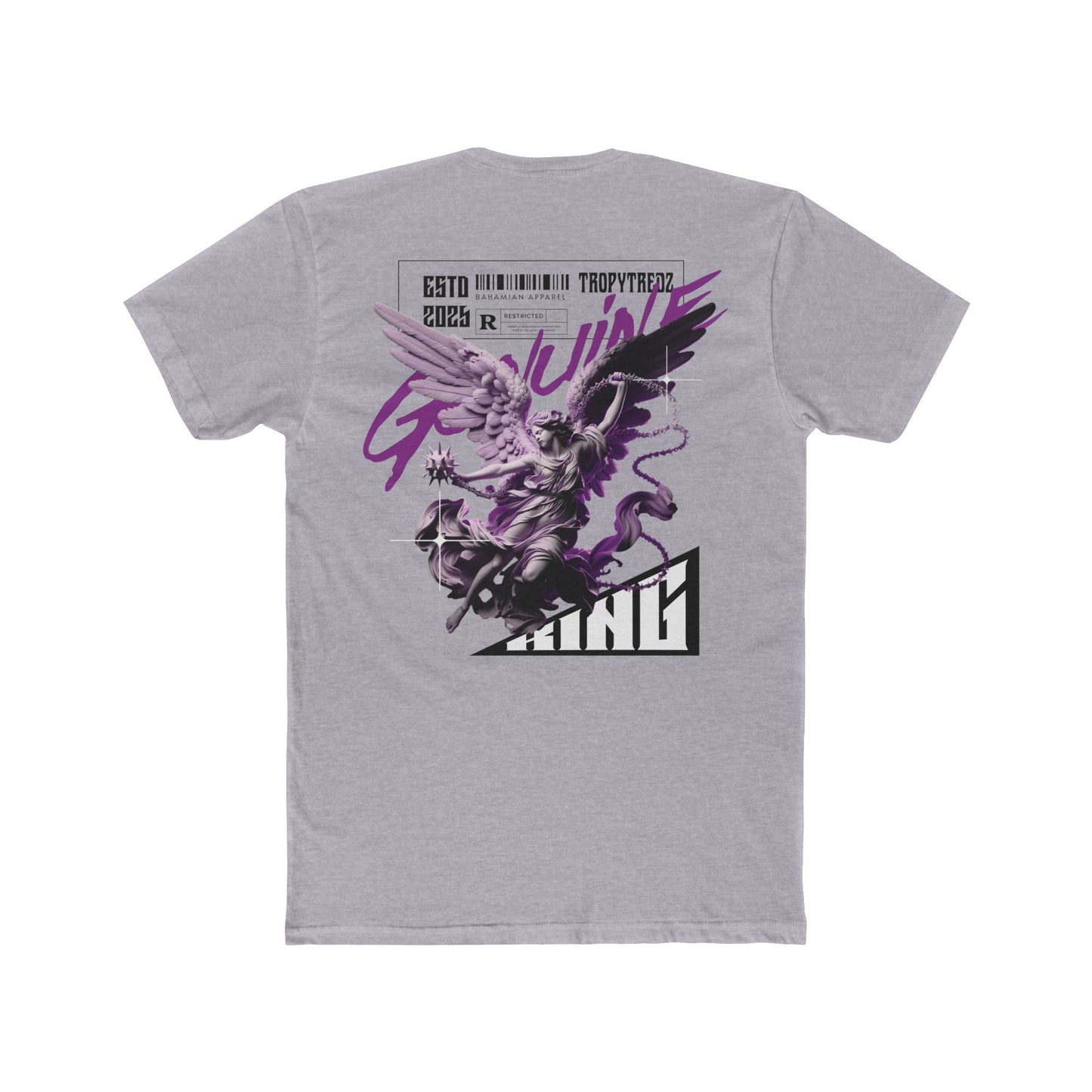 Genuine Angel Warrior Graphic Tee – Black & Purple Edition