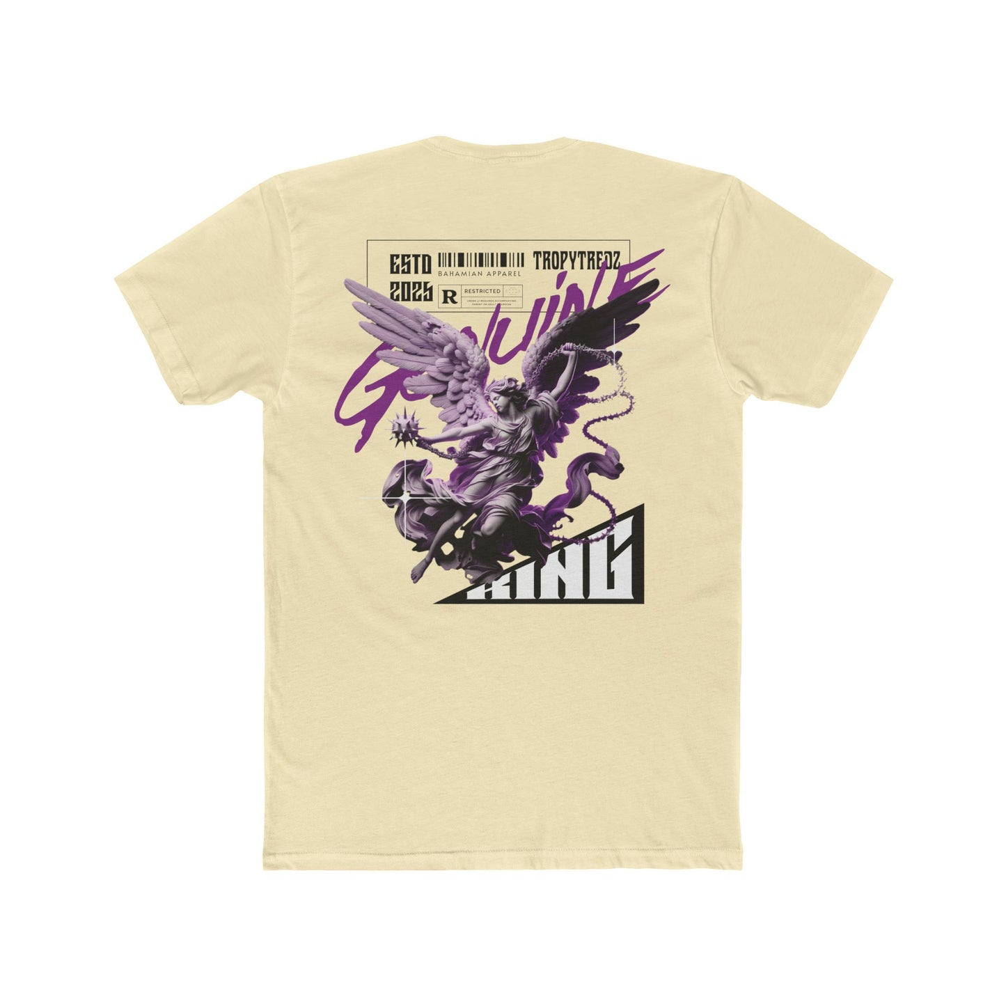 Genuine Angel Warrior Graphic Tee – Black & Purple Edition