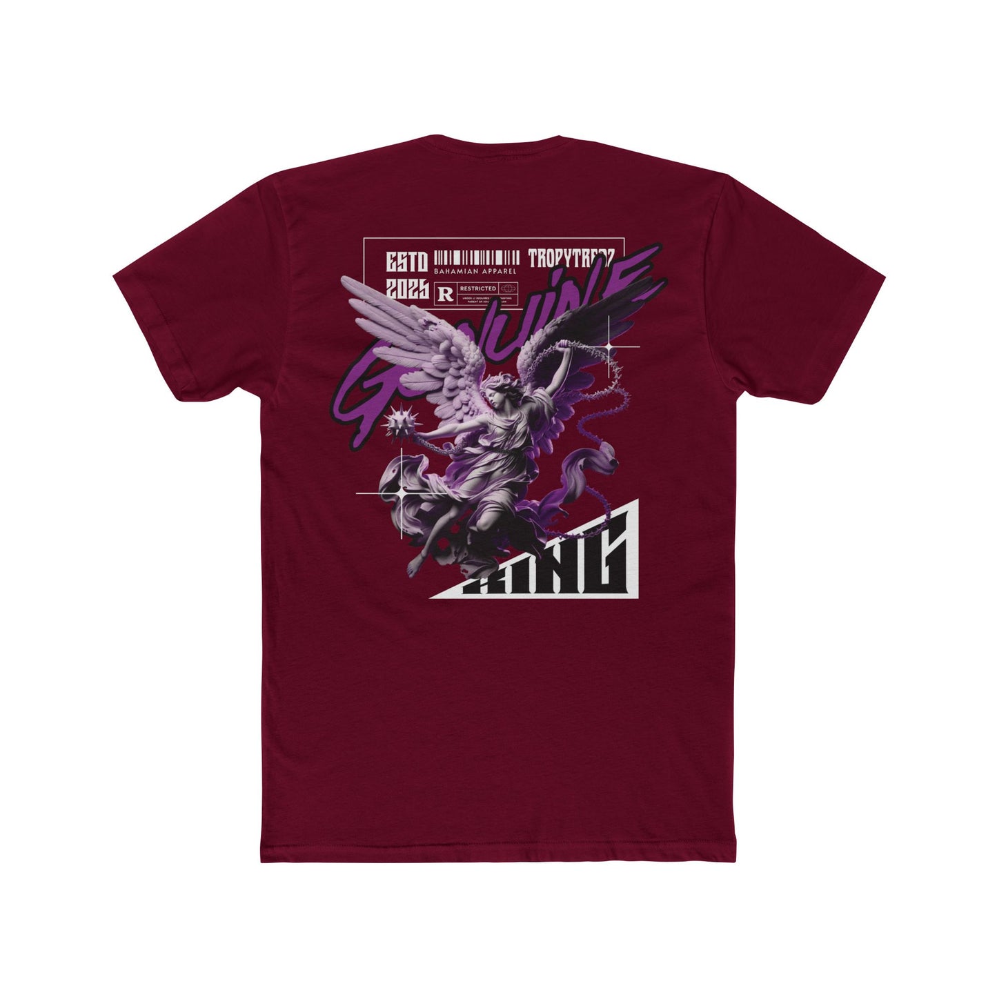 Genuine Angel Warrior Graphic Tee – Black & Purple Edition