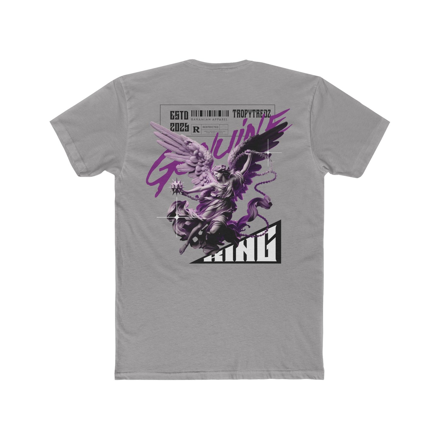 Genuine Angel Warrior Graphic Tee – Black & Purple Edition