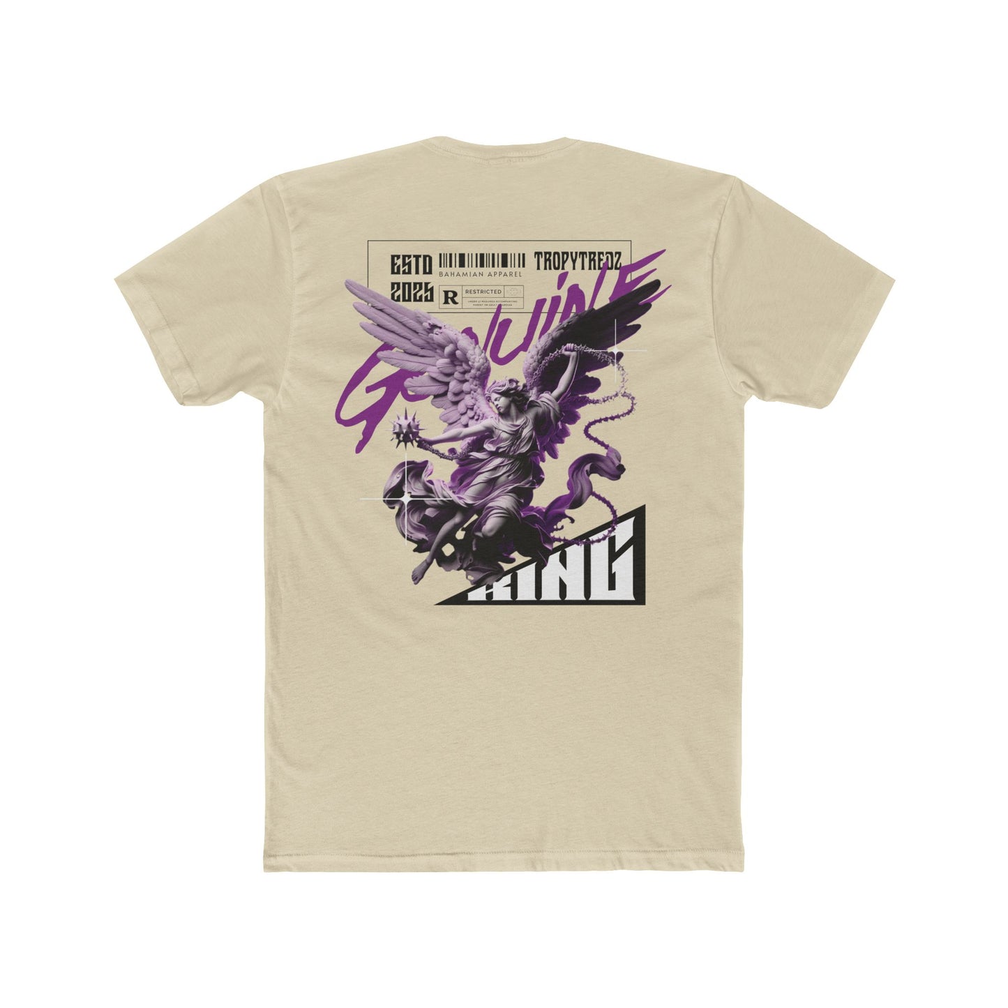 Genuine Angel Warrior Graphic Tee – Black & Purple Edition