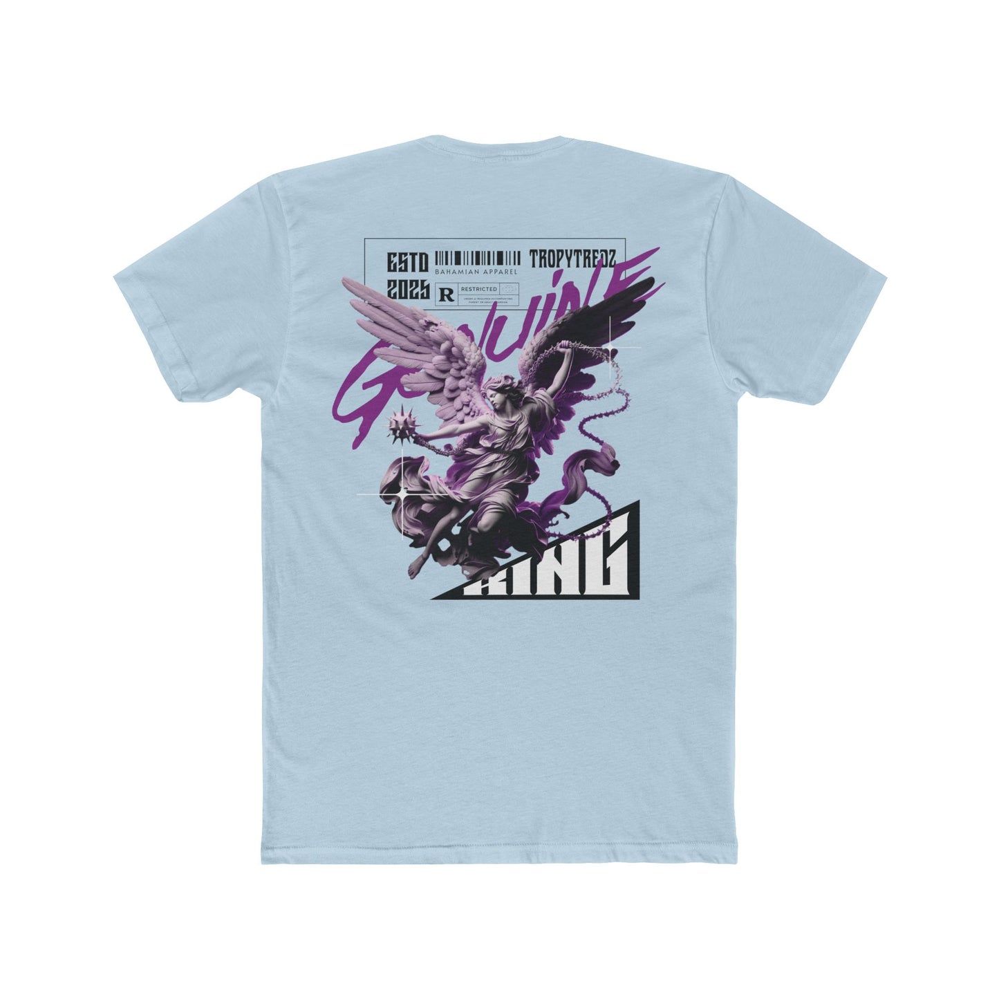 Genuine Angel Warrior Graphic Tee – Black & Purple Edition