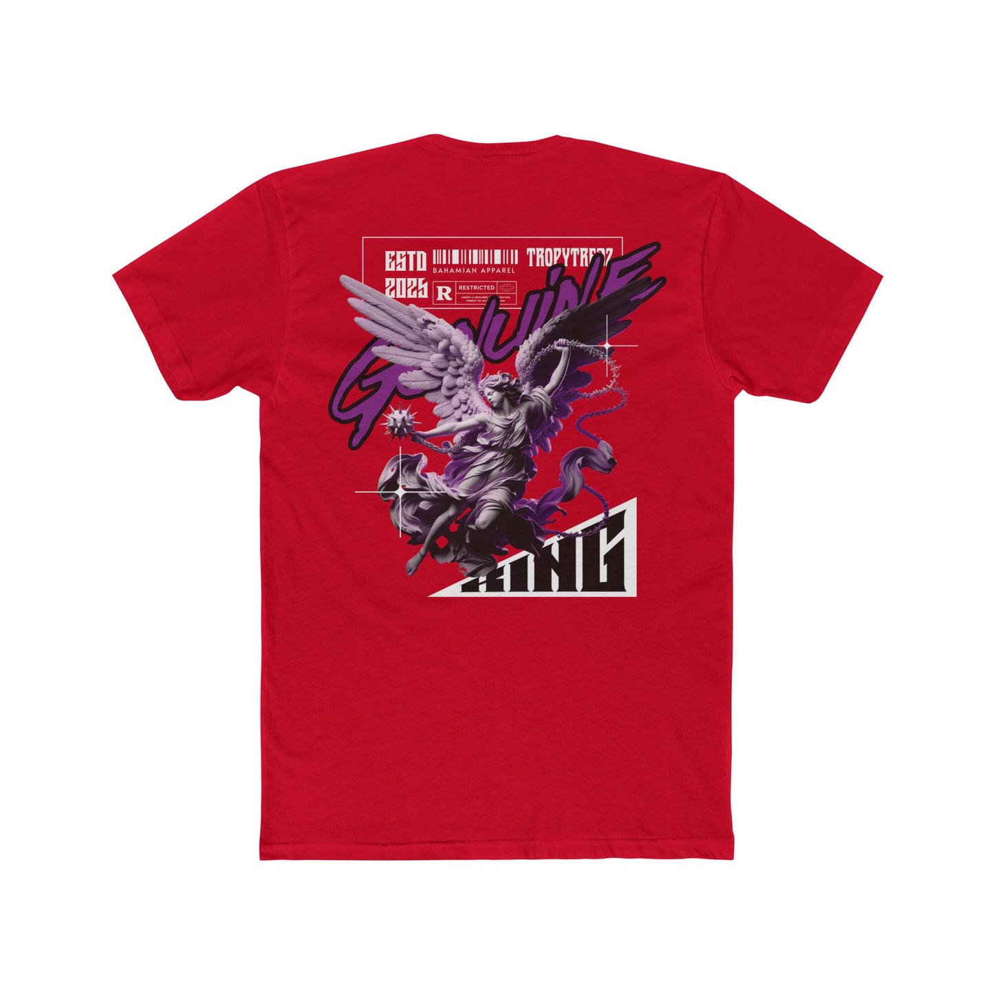 Genuine Angel Warrior Graphic Tee – Black & Purple Edition